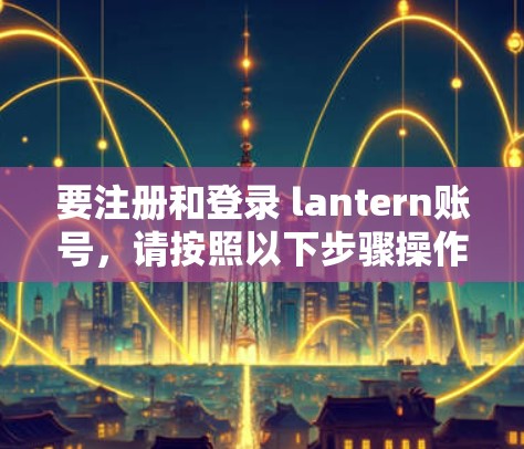 要注册和登录 lantern账号,请按照以下步骤操作 要注册和登录 lantern账号,请按照以下步骤操作
